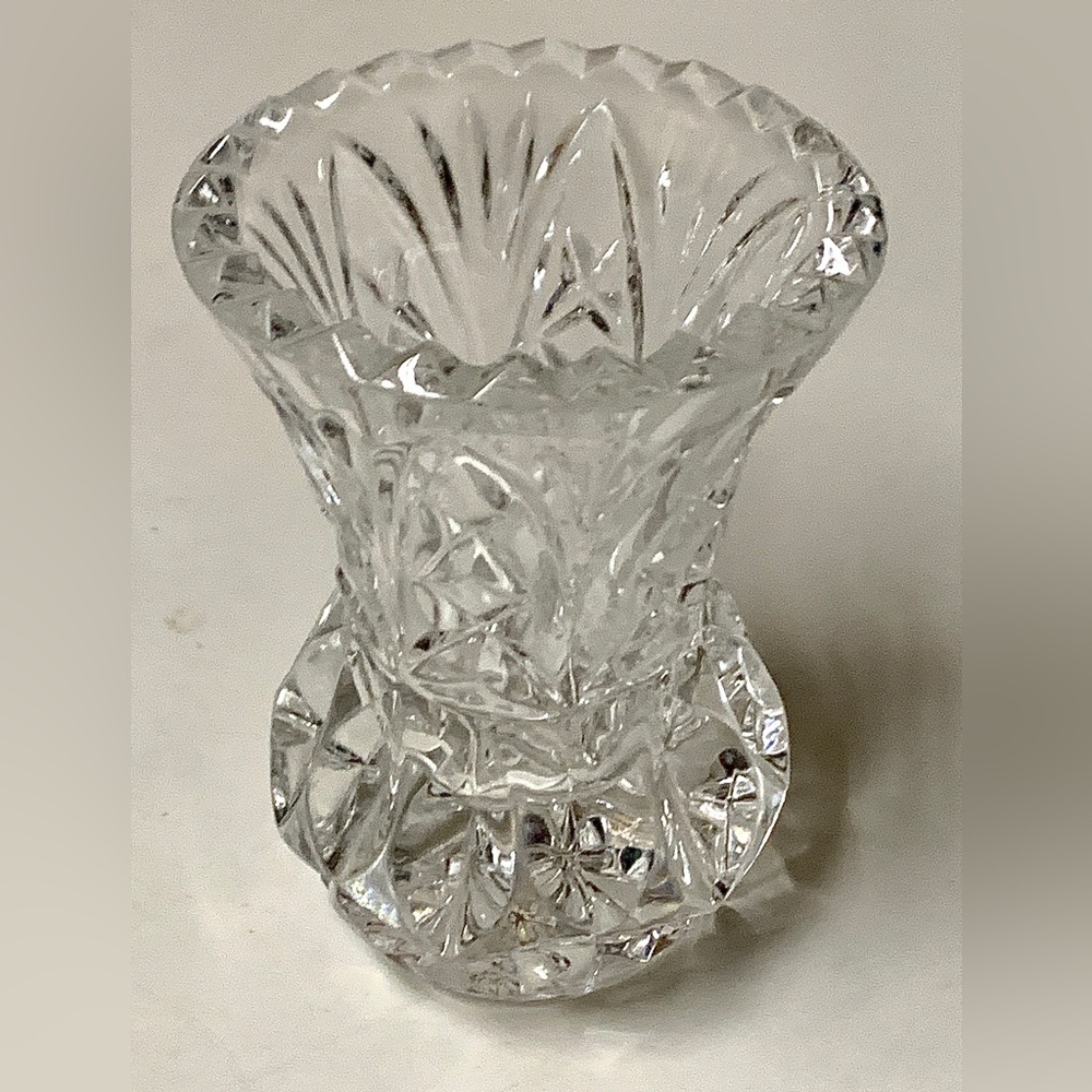 Mid Century Vintage Crystal Cut Glass Figural Pineapple Toothpick Holder